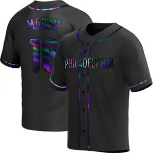 Brandon Marsh Philadelphia Phillies Youth Replica Alternate Jersey - Black Holographic