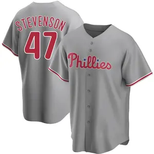 Cal Stevenson Philadelphia Phillies Replica Road Jersey - Gray