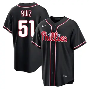 Carlos Ruiz Philadelphia Phillies Youth Replica Fashion Out Jersey - Black
