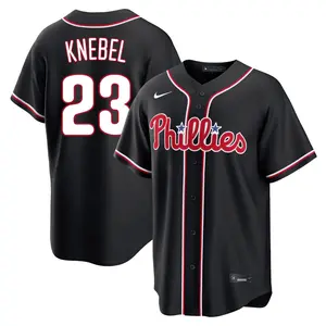 Corey Knebel Philadelphia Phillies Youth Replica Fashion Out Jersey - Black