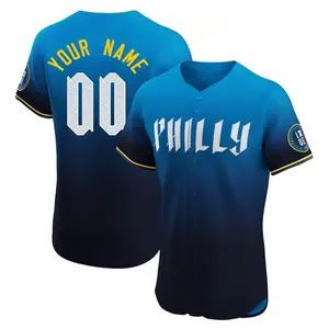 Custom Philadelphia Phillies Elite 2024 City Connect Jersey - Blue