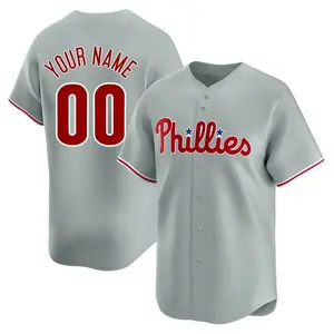 Custom Philadelphia Phillies Limited Away Jersey - Gray
