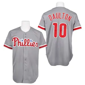 Darren Daulton Philadelphia Phillies Authentic Throwback Mitchell and Ness Jersey - Grey