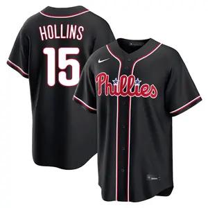 Dave Hollins Philadelphia Phillies Youth Replica Fashion Out Jersey - Black