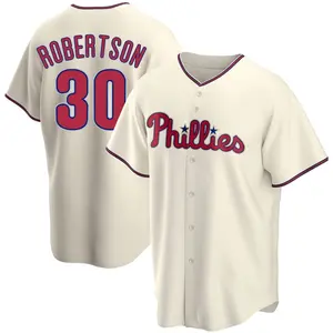 David Robertson Philadelphia Phillies Youth Replica Alternate Jersey - Cream