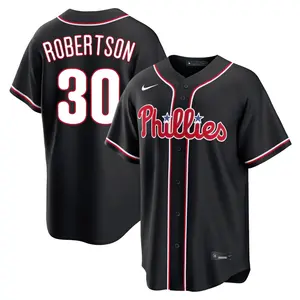 David Robertson Philadelphia Phillies Youth Replica Fashion Out Jersey - Black