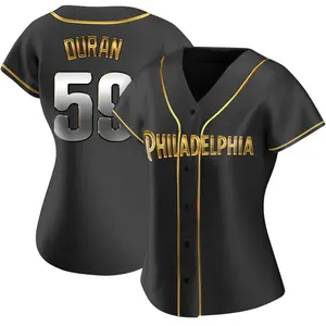 Jhoan Duran Philadelphia Phillies Women's Replica Alternate Jersey - Black Golden