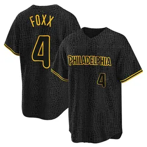Jimmy Foxx Philadelphia Phillies Replica Snake Skin City Jersey - Black