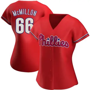 John McMillon Philadelphia Phillies Women's Authentic Alternate Jersey - Red