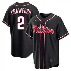 Justin Crawford Philadelphia Phillies Youth Replica Fashion Out Jersey - Black