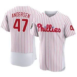 Larry Andersen Philadelphia Phillies Authentic 2022 World Series Home Jersey - White