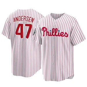 Larry Andersen Philadelphia Phillies Replica 2022 World Series Home Jersey - White