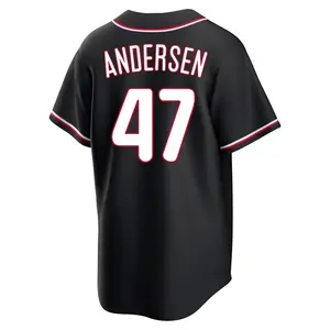 Larry Andersen Philadelphia Phillies Replica Fashion Out Jersey - Black