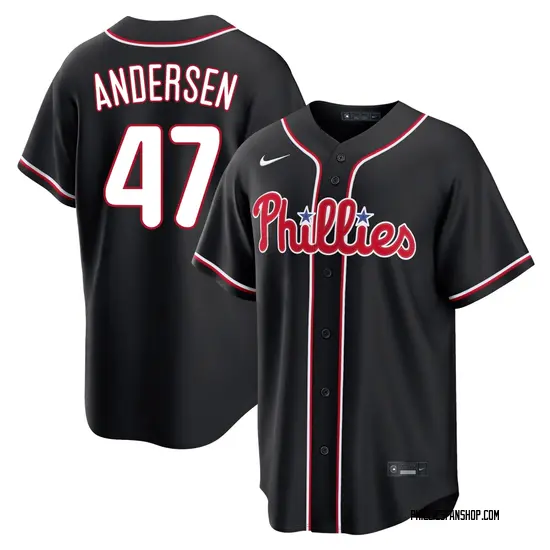 Larry Andersen Philadelphia Phillies Replica Fashion Out Jersey - Black