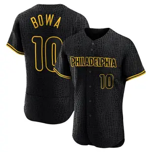 Larry Bowa Philadelphia Phillies Authentic Snake Skin City Jersey - Black