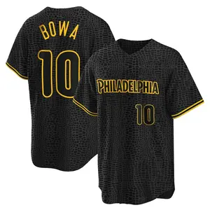 Larry Bowa Philadelphia Phillies Replica Snake Skin City Jersey - Black