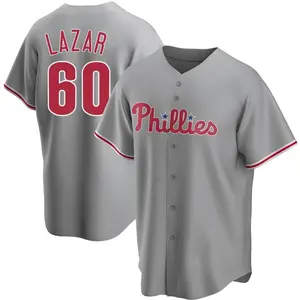 Max Lazar Philadelphia Phillies Youth Replica Road Jersey - Gray