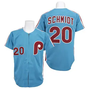 Mike Schmidt Philadelphia Phillies Authentic Throwback Mitchell and Ness Jersey - Blue