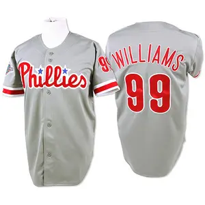 Mitch Williams Philadelphia Phillies Authentic Throwback Mitchell and Ness Jersey - Grey