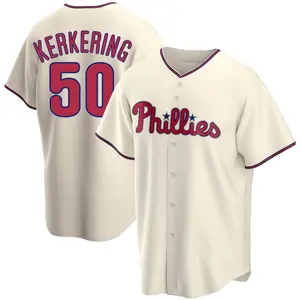 Orion Kerkering Philadelphia Phillies Youth Replica Alternate Jersey - Cream