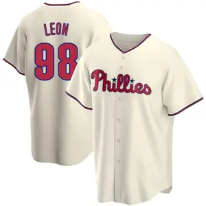 Pedro Leon Philadelphia Phillies Replica Alternate Jersey - Cream