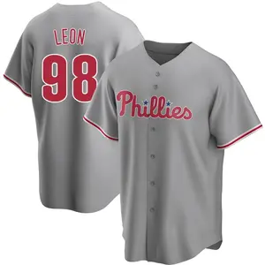 Pedro Leon Philadelphia Phillies Youth Replica Road Jersey - Gray