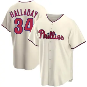 Roy Halladay Philadelphia Phillies Replica Alternate Jersey - Cream