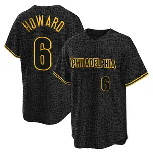Ryan Howard Philadelphia Phillies Replica Snake Skin City Jersey - Black