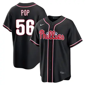Zach Pop Philadelphia Phillies Youth Replica Fashion Out Jersey - Black