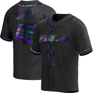 Zack Wheeler Philadelphia Phillies Replica Alternate Jersey - Black Holographic