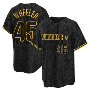 Zack Wheeler Philadelphia Phillies Replica Snake Skin City Jersey - Black