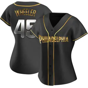 Zack Wheeler Philadelphia Phillies Women's Replica Alternate Jersey - Black Golden